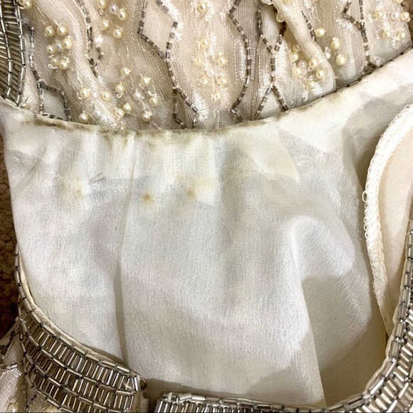 Vtg 80’s Stenay Champagne Beaded Short Gown 10 - Picture 7 of 16